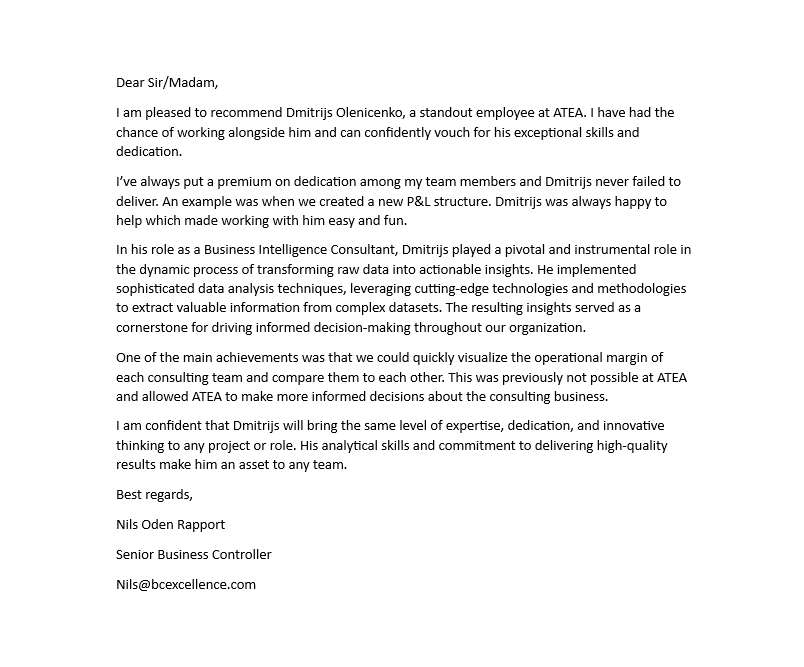 Recommendation letter 3